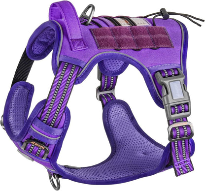 Auroth Tactical Dog Harness for Large Dogs No Pull Adjustable Pet Harness Reflective K9 Working Training Easy Control Pet Vest Military Service Dog Harnesses Army Yellow L15