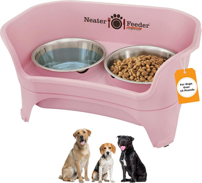 Neater Feeder Express Mess Proof Dog Bowls Elevated for Small Breeds under 15 Lb, Made in USA, No Spill Raised Dog Food Bowl Stand, Stainless Steel Food and Water Bowl Set, Feeding Station, Cappuccino10