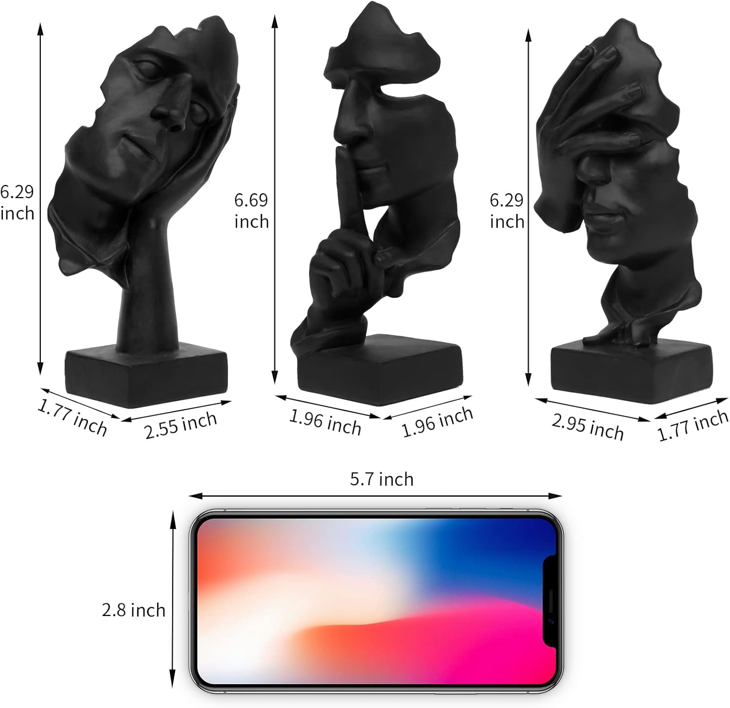 prosfalt-3-pcs-thinker-statue-silence-is-gold-abstract-art-figurine-no-hear-no-see-no-speak-modern-home-resin-sculptures-decorative-objects-decor-for-home-office-bookshelf-desktopblack-a-41