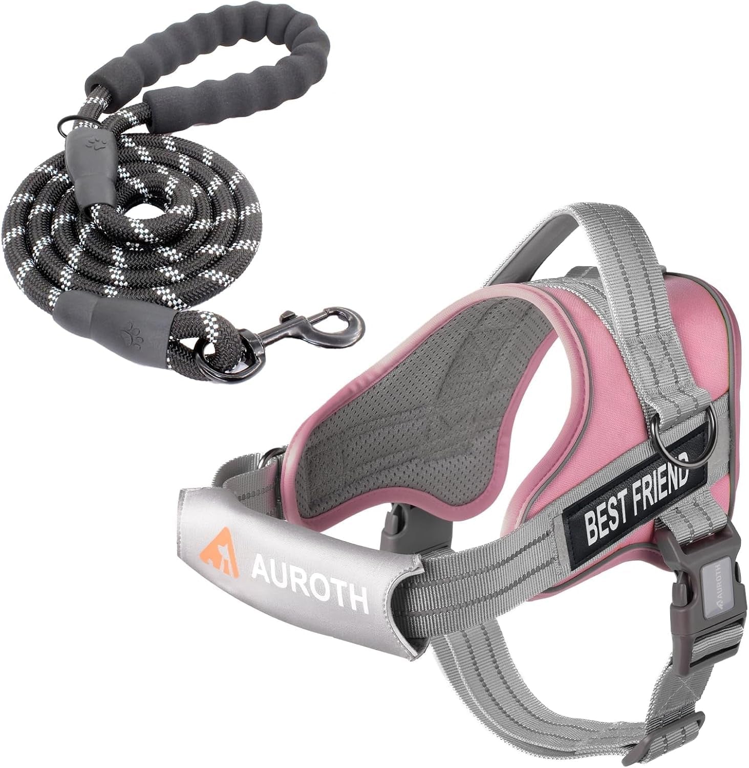 auroth-dog-harness-and-leash-set-soft-padded-service-dog-vest-with-5-25ft-dog-leash-no-choke-easy-on-pet-vest-adjustable-reflective-no-pull-pet-vest-medium-sized-dog-easy-walking-and-training