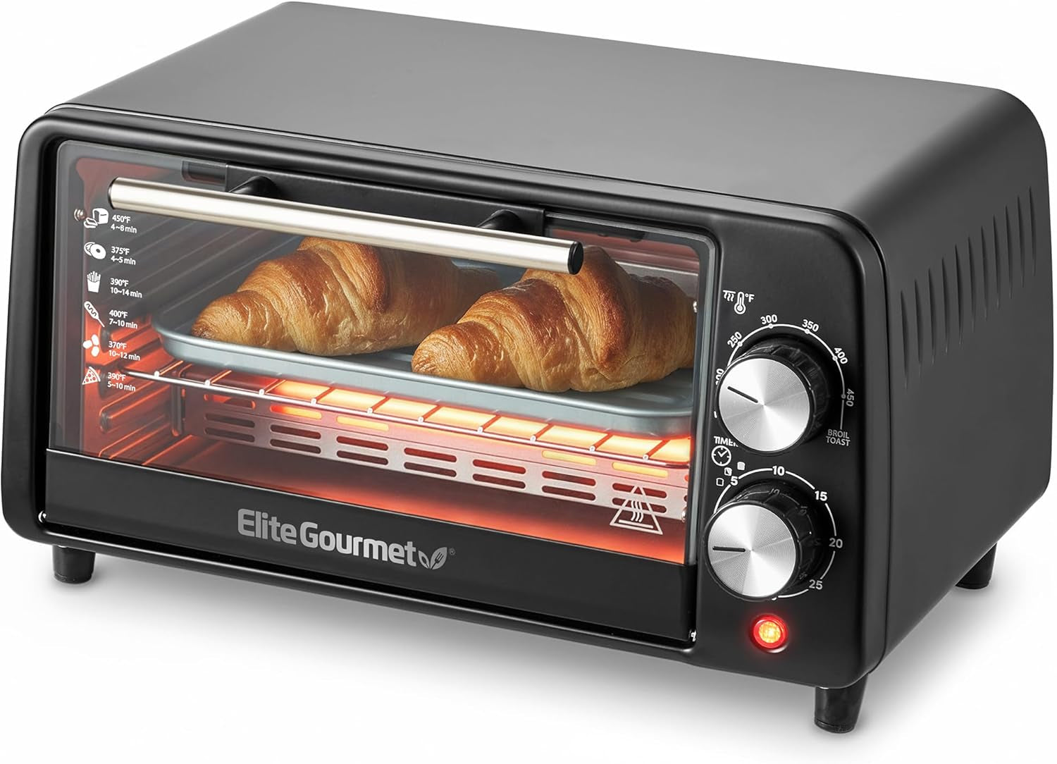 eto449-toaster-oven-9-5qt-4-slice-800w-quartz-black-fits-8-pizza-200-450f-adjustable-temp-30-min-timer-includes-bake-pan-rack-compact-countertop-mini-design