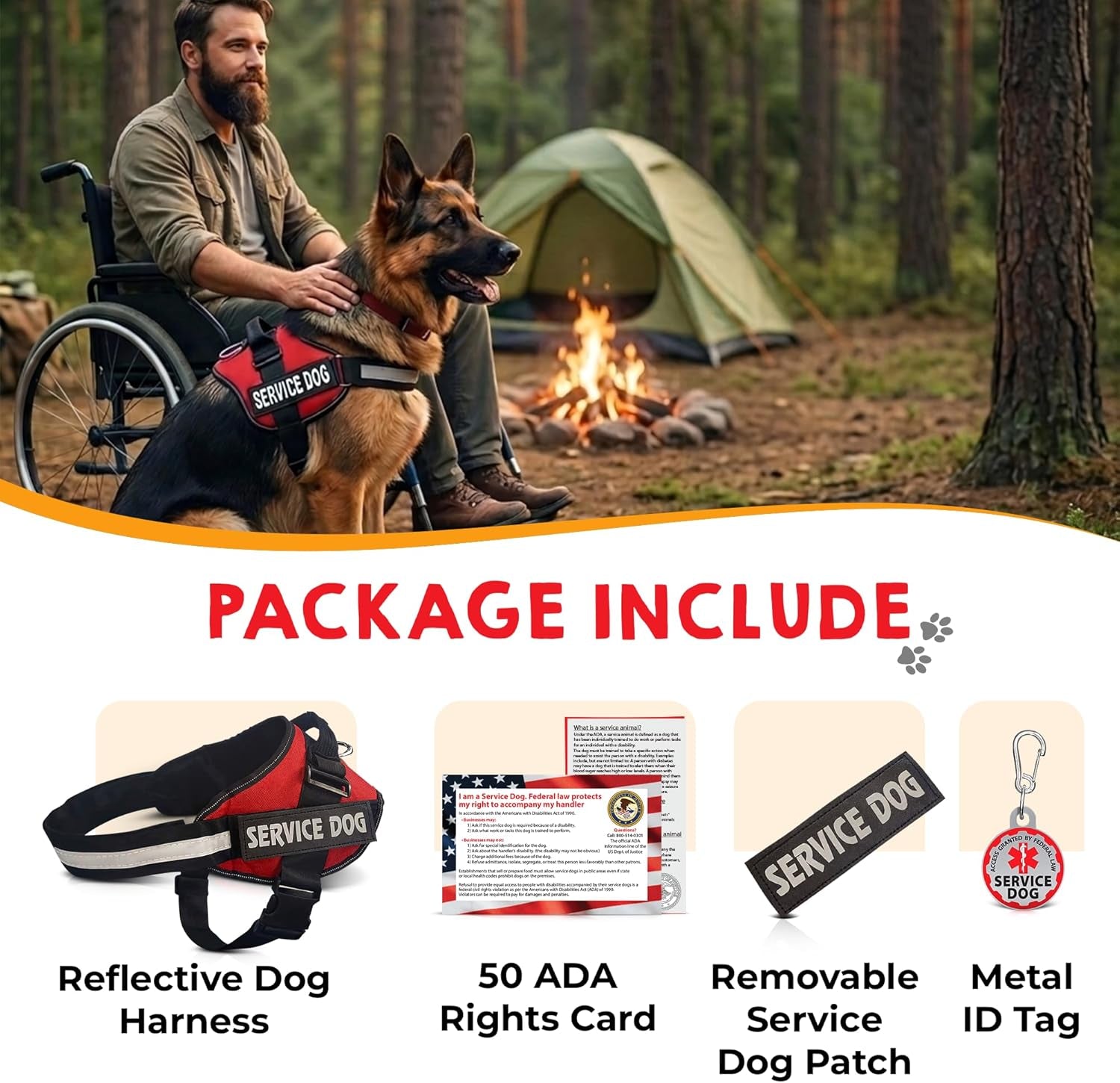 service-dog-vest-id-tag-50-ada-information-cards-harness-with-patchs-m-medium-chest-21-5-26-inch-durable-metal-tag-2-sided-service-animal-cards-esa-accessory-set