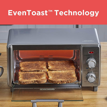 BLACK+DECKER 4-Slice Air Fry Toaster Oven, 5-In-1 Countertop Oven | Air Fry, Bake, Broil, Toast and Keep Warm with Eventoast Technology and Room for a 9-Inch Pizza.6