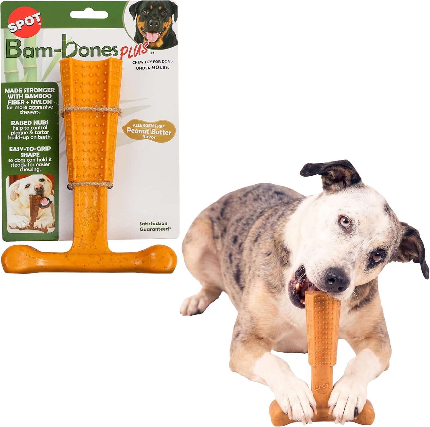 spot-bam-bones-plus-t-bone-bamboo-fiber-nylon-dog-chew-toy-for-moderate-to-aggressive-chewers-durable-long-lasting-non-splintering-beef-flavor-toy-for-adult-dogs-puppies-under-60-lbs-6-in