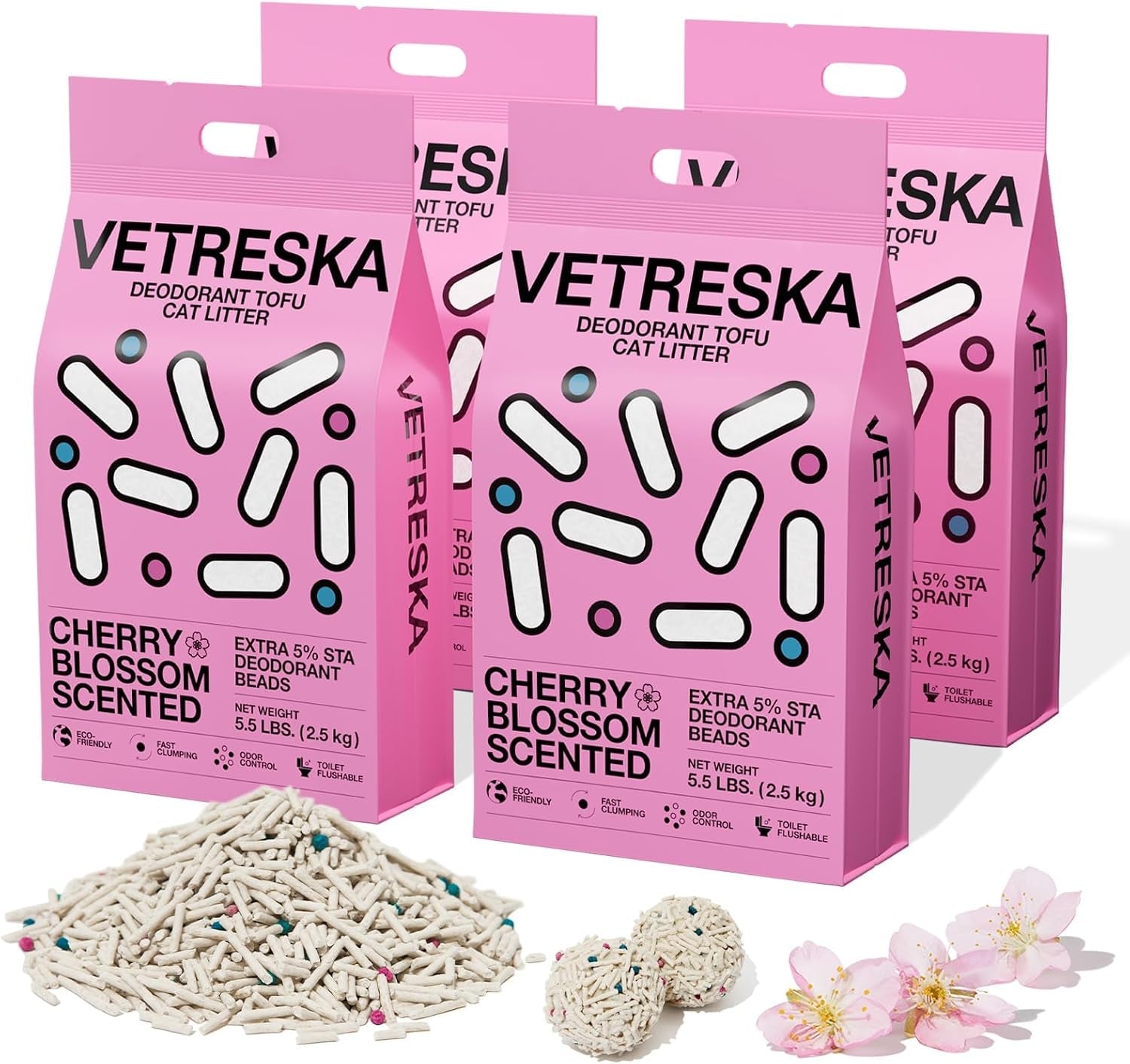 vetreska-tofu-cat-litter-odor-control-greentea-5-5lb-2bags-natural-kitty-litter-strong-clumping-flushable-cat-litter-pellet-ultra-absorbent-dust-free-low-tracking-deodorant-tofu-litter