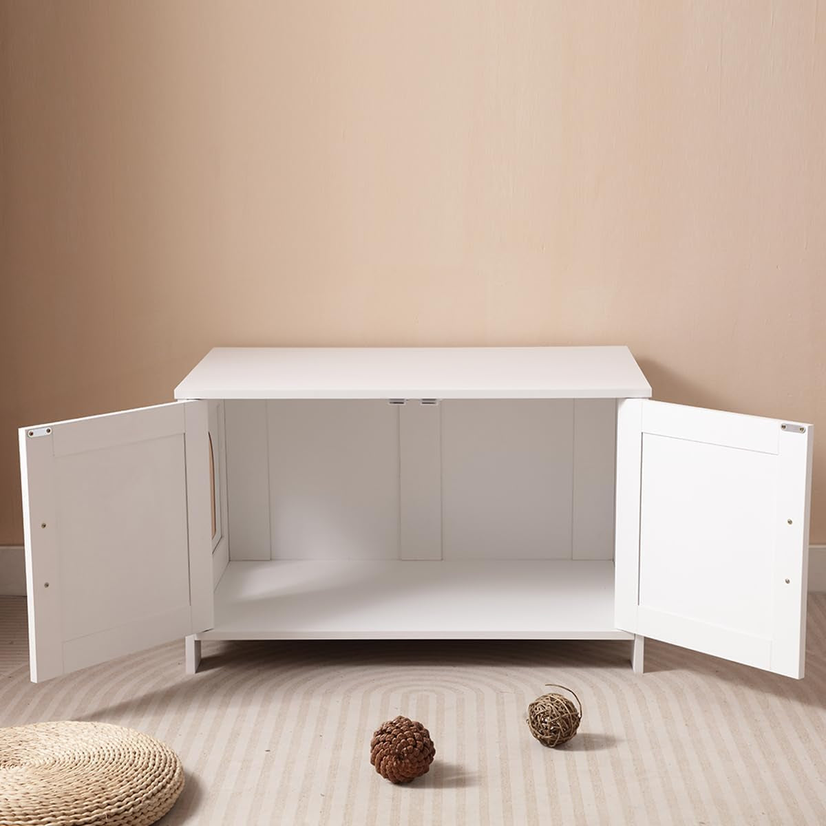 cat-litter-box-enclosure-with-barn-door-wooden-cat-washroom-furniture-litter-box-furniture-hidden-end-side-table-pet-house-multi-functional-double-cabinet-doors-for-bedroom-living-white