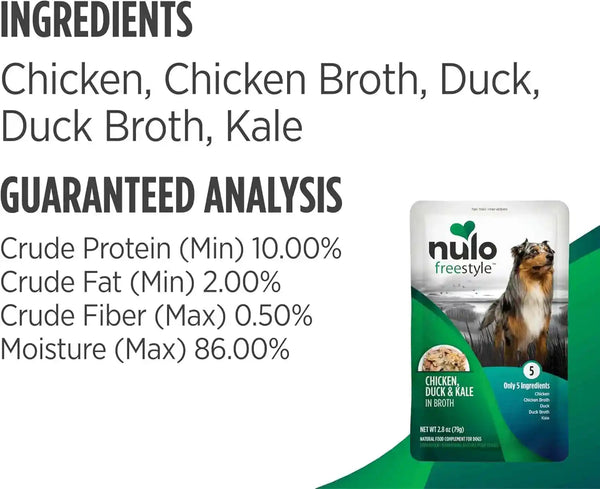 Nulo Freestyle Variety Flavor Real Meat Grain-Free Premium Puppy & Dog Food Topper, 2.8 Ounce (Pack of 6)8