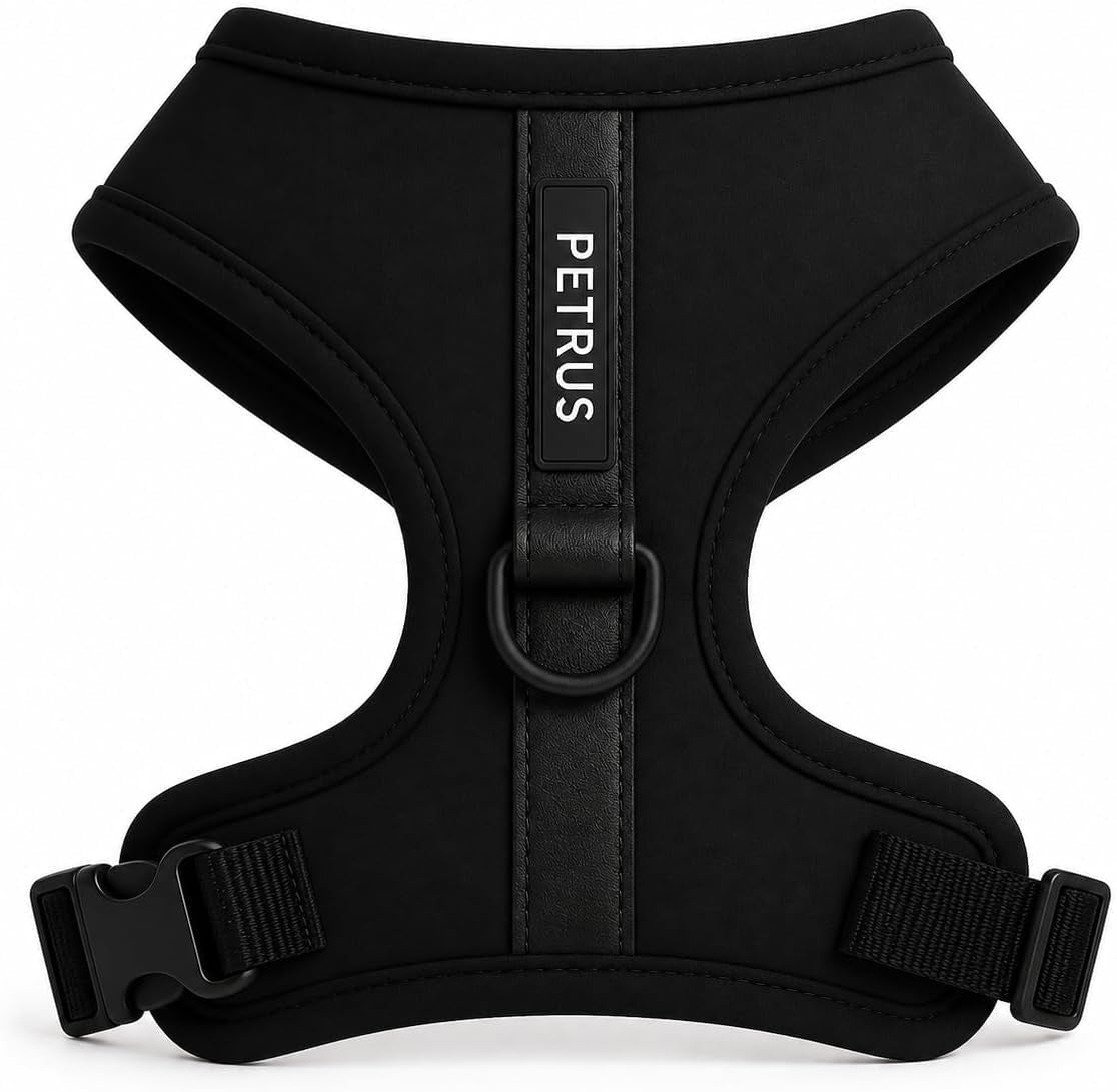 premium-no-pull-dog-harness-soft-neoprene-breathable-mesh-vest-with-front-back-clip-d-rings-adjustable-lightweight-walking-harness-for-puppies-small-medium-dogs-bronze-brown-gold-m