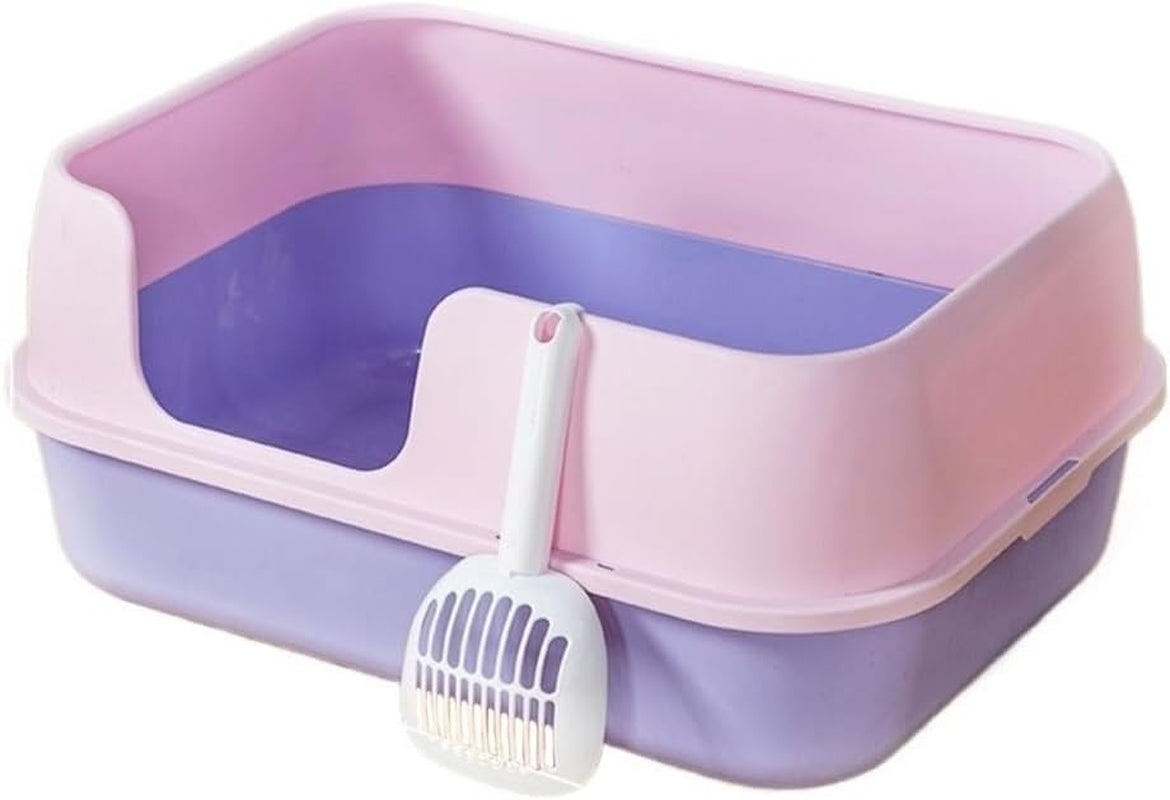 pet-supplies-high-sided-semi-enclosed-cat-litter-box-for-big-cats-rabbits-detachablegreen