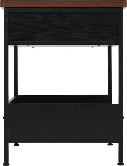 Dog Bed End Table with Storage Drawer and Washable Cushion, Black & Walnut | Open Elevated Dog Bed Furniture for Small Medium Dogs up to 50 Lbs, Metal Frame, Drawer, for Living Room, Bedroom Bedside5