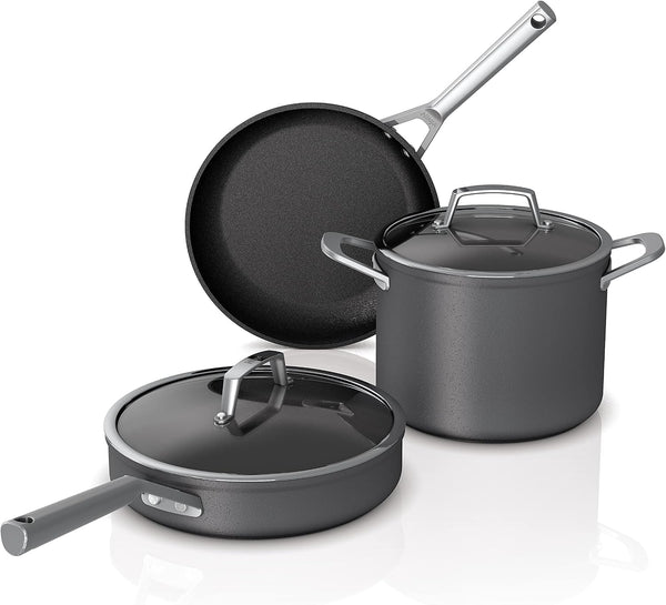 Ninja C35000W Foodi Neverstick Premium Hard-Anodized 5-Piece Cookware Set , Black1