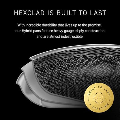 Hexclad Hybrid Nonstick 14-Piece Cookware Set, 8", 10", and 12" Pans with Lids, 2, 3, and 8Qt Pots with Lids, and 2 Silicone Trivets, Stay-Cool Handles, Dishwasher and Oven-Safe, Induction Ready6