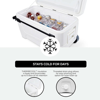Maxcold Glide 110Qt Wheeled Cooler | Insulated Hard Shell Ice Chest4
