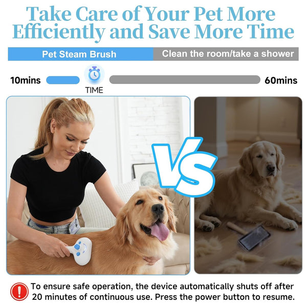 Pet Steam Brush for Dogs & Cats, 3-In-1 Shedding Grooming Tool | Self Cleaning Spray Comb with Mist, Dog Brush for Shedding, Cat Brush for Hair Removal, Long Haired Pets, Waterless Shampoo9