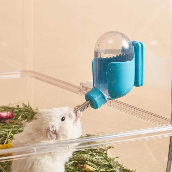Hamster Water Bottle with Magnetic Holder, 3.4 Oz Water Dispenser for Syrian Dwarf Hamster Mouse Rat Degu2