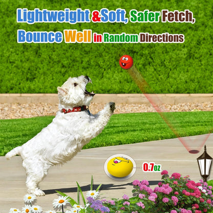 HOLYSTEED Latex Squeaky Dog Toys for Small Dogs, Mini Breed, 2.2" Flat Ball | 2.2"X2.2"X1.3" Flat Squeaky Balls 6Pcs, Soft Small Dog Toys Chewing Squeak Toy, Smile Face Fetch Puppy Pet Toy with Squeaker3