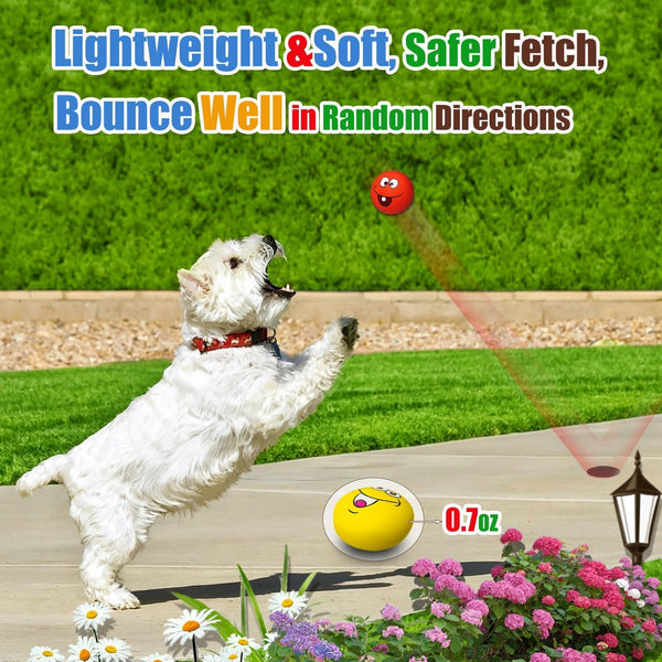 HOLYSTEED Latex Squeaky Dog Toys for Small Dogs, Mini Breed, 2.2" Flat Ball | 2.2"X2.2"X1.3" Flat Squeaky Balls 6Pcs, Soft Small Dog Toys Chewing Squeak Toy, Smile Face Fetch Puppy Pet Toy with Squeaker3