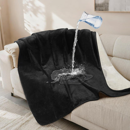 LOOBANI Waterproof Blanket for Bed, Soft Flannel Twin Bed Blanket 60" X 80" | Dog Pet Blankets for Large Dogs, Reversible Spill-Proof Throw for Couch Cover, Movie Time, Camping, Travel, Noise Free, Grey17