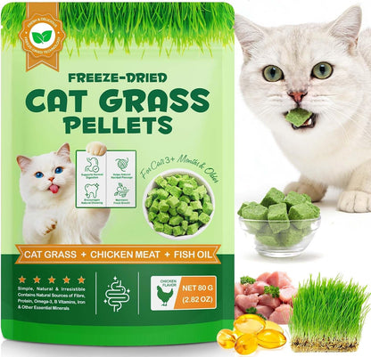 180G/6.4Oz Cat Grass Treats for Hairball Control, Natural Teeth Cleaning & Fresh Breath, Crunchy Catnip Flavored Biscuits with Barley Grass, Cat Training Rewards for All Breeds9