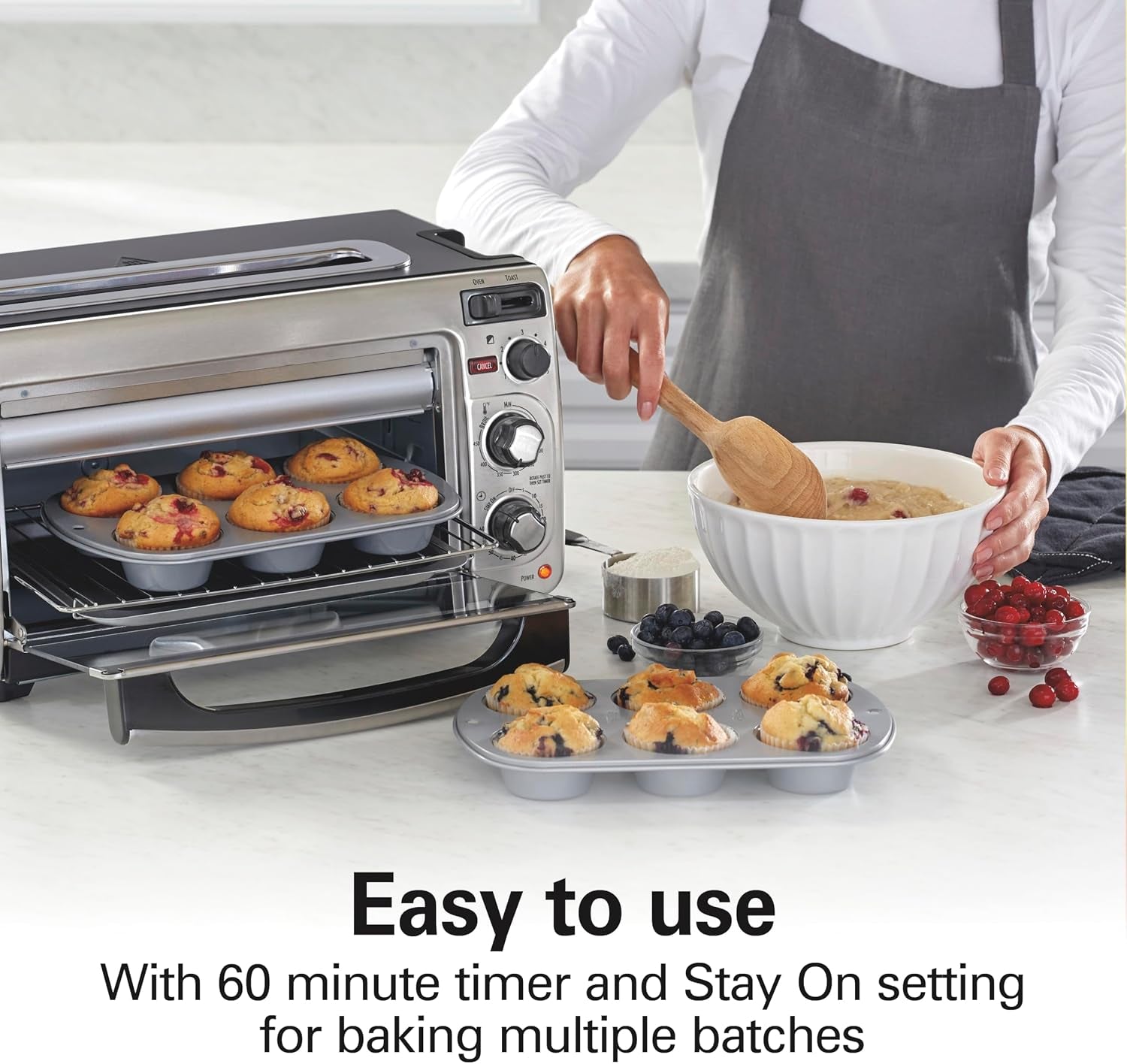2-in-1-countertop-toaster-oven-and-long-slot-2-slice-toaster-bake-broil-toast-2-rack-positions-60-minute-timer-automatic-shut-off-shade-selector-stainless-steel-31156j