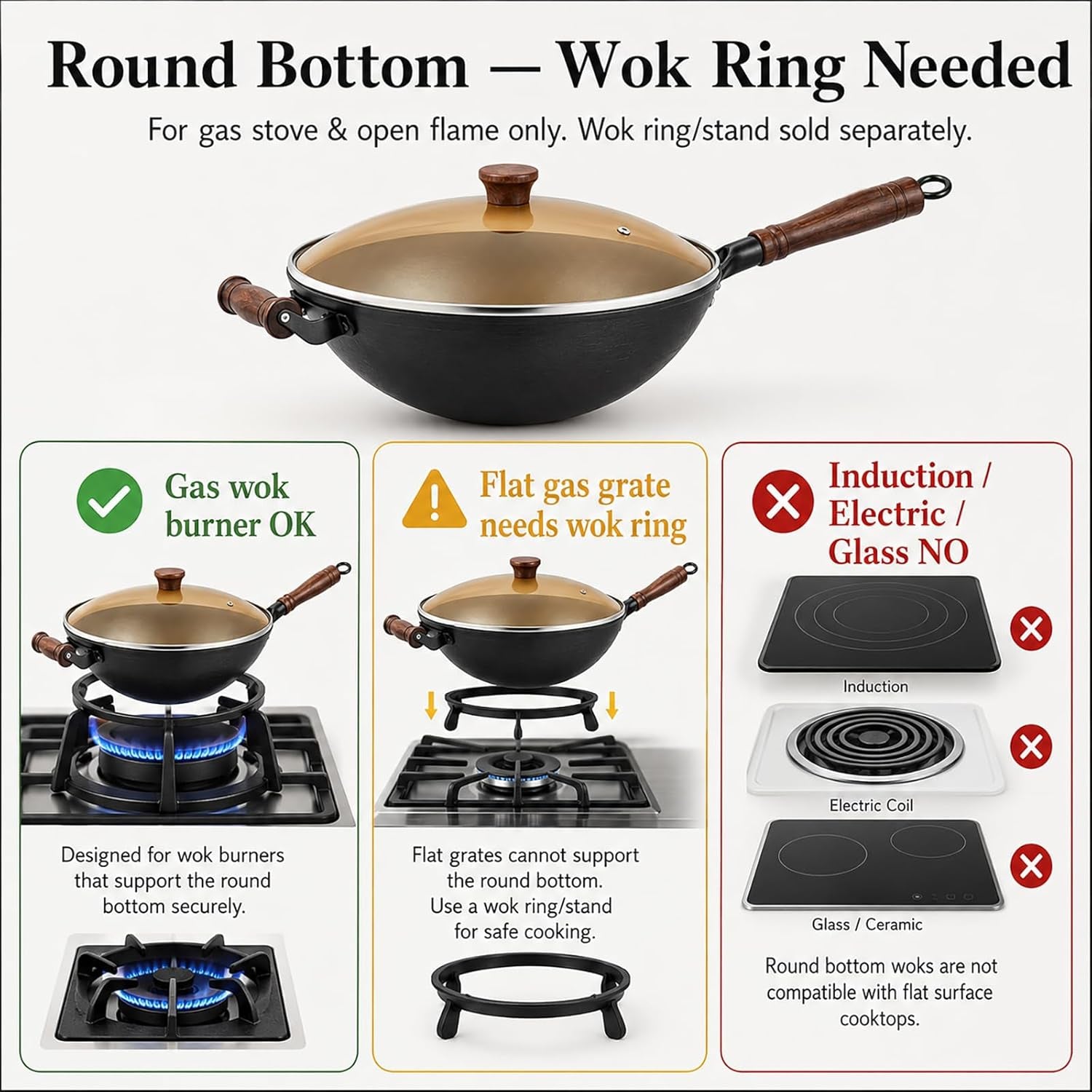 12-6-inch-round-bottom-cast-iron-wok-with-glass-lid-chinese-stir-fry-pan-for-gas-stove-open-flame-uncoated-clay-mold-texture-wok-ring-required-seasoning-needed