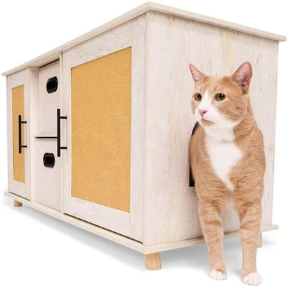 Petco Hidden Litter Box and 2 Cat Condo Cabinet 44.5" L X 18.9" W X 23.6" H1