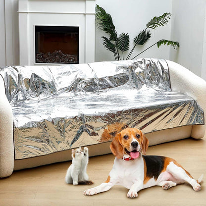 Kigley 2 Pcs Pet Deterrent Mat to Keep Dogs off Couch, Non-Electric Cat & Dog Deterrent Mat Pain Free Couch Covers to Keep Pets off Furniture Bed Indoor (72.05" × 56.30",Cream)10