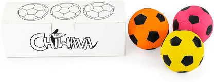 CHIWAVA 3PCS 2.7'' Squeak Latex Dog Toy Football Chew Fetch Throw Ball for Medium Dogs Interactive Play5