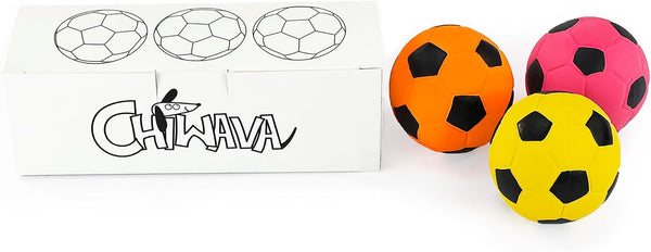 CHIWAVA 3PCS 2.7'' Squeak Latex Dog Toy Football Chew Fetch Throw Ball for Medium Dogs Interactive Play5