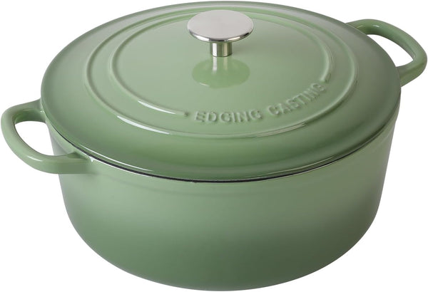 Enameled Cast Iron Dutch Oven Pot with Lid, 5.5 Quart, for Bread Baking, Cooking, Pistachio Green2