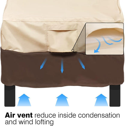 Patio Chair Covers, Lounge Deep Seat Cover, Heavy Duty and Waterproof Outdoor Lawn Patio Furniture Covers (2 Pack - Large, Beige & Brown)7