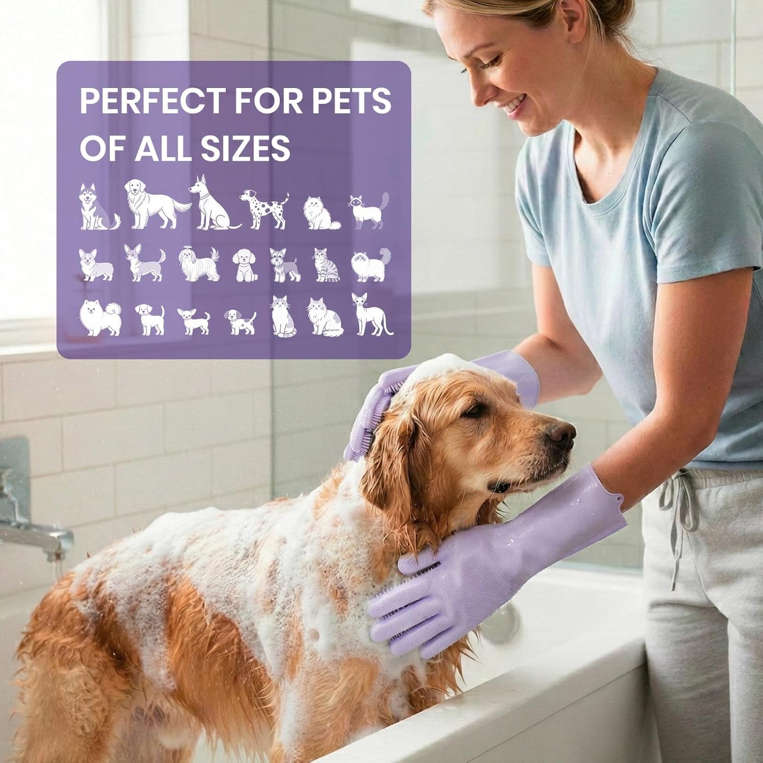 silicone-pet-grooming-gloves-dog-washing-gloves-for-bathing-1-pair-purple-3000-soft-silicone-bristles-5-finger-flexible-gently-massages-removes-fur-non-slip-easy-clean-for-dogs-cats-horses