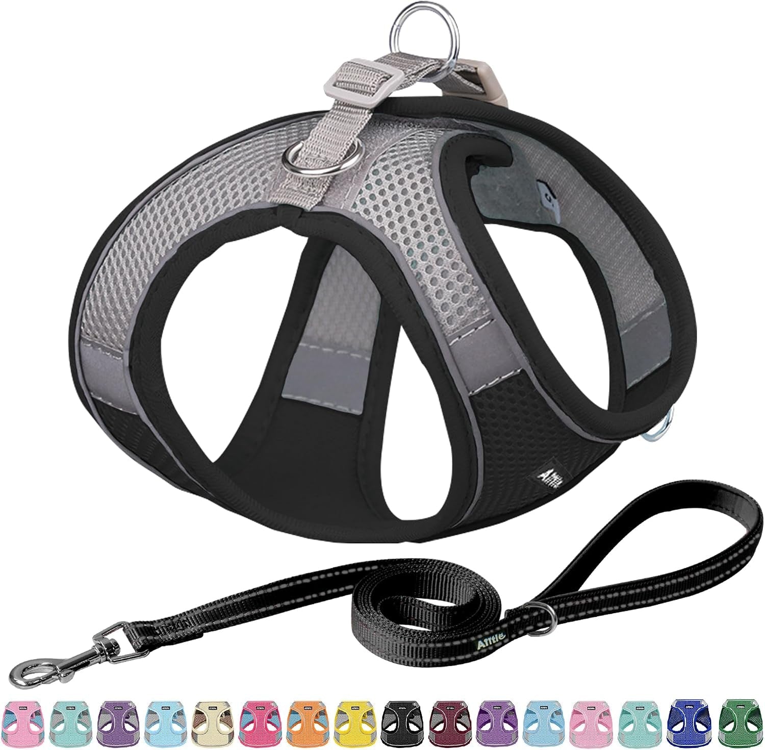 aiitle-no-pull-dog-harness-and-leash-set-step-in-adjustable-dog-harness-with-padded-vest-for-all-weather-dog-leash-with-soft-padded-handle-easy-to-put-on-small-and-medium-dogs-beige-s