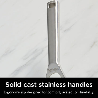Ninja® Everclad 7-Pc Stainless Steel Cookware Set, Silver, C99007 | Tri-Ply: 18/10 Stainless, Pure Aluminum Core. No Warping, Hot Spots. All Stovetops & Induction Compatible. Oven Safe to 600°F6
