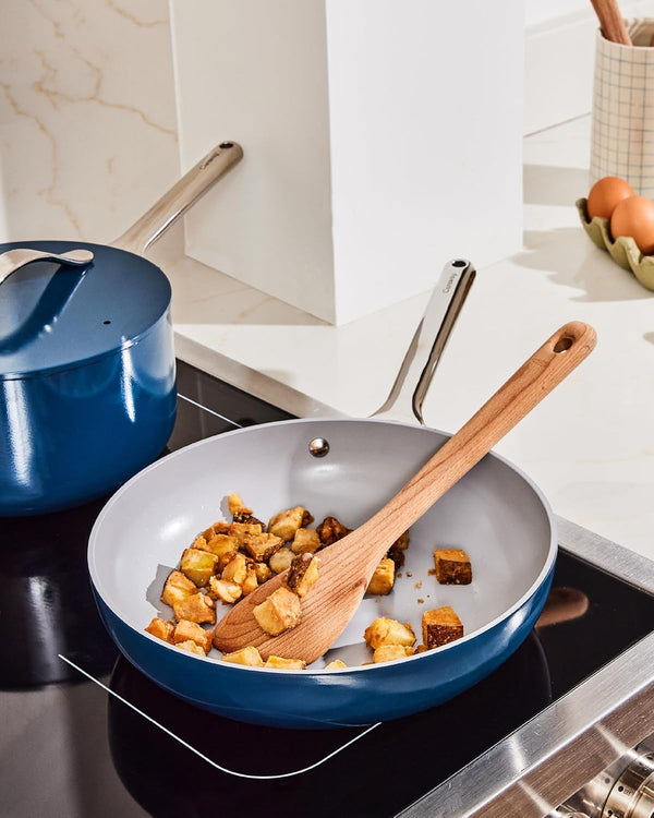 Caraway Non-Stick Ceramic Frying Pan (2.7 Qt, 10.5") | Non-Toxic, PTFE and PFOA Free, Oven Safe and Compatible with All Stovetops (Gas, Electric and Induction), Navy7