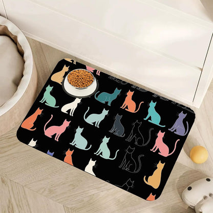 Cute Strawberry Flower Dog Cat Food Mat,Pink Absorbent Pet Feeding Mat with Rubber Backing,Non-Slip Water Bowl Placemat,Indoor Pet Accessories Supplies 12"X20"20