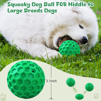 Tough Dog Chew Toys for Aggressive Chewers, Indestructible Dog Balls for Aggressive Chewers, Squeaky Balls for Dogs, Squeaky Toys for Large Dogs, Funny Heavy Duty Ball2