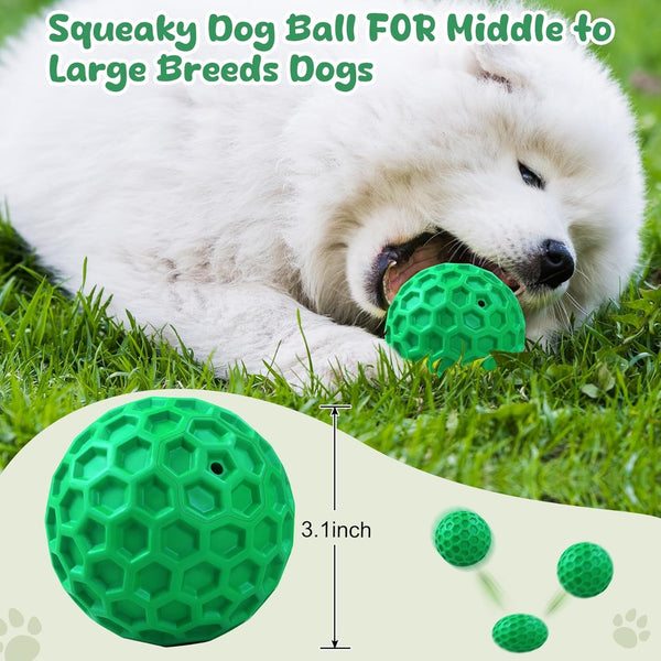 Tough Dog Chew Toys for Aggressive Chewers, Indestructible Dog Balls for Aggressive Chewers, Squeaky Balls for Dogs, Squeaky Toys for Large Dogs, Funny Heavy Duty Ball2