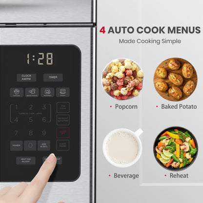30 Inch Over-The-Range Microwave Oven, 1.7 Cu.Ft Large Capacity Fits Family Dishes, 1000W with 10 Power Levels, One-Touch Cooking, 300 CFM, LED, 2-Stage Cooking over Stove Microwave, Silver2