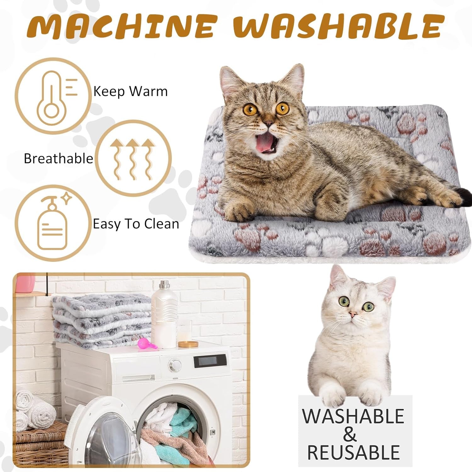 tuanse-4-pack-ultra-soft-dog-cat-bed-mat-small-animal-guinea-pig-bed-with-cute-print-reversible-fleece-dog-crate-kennel-pad-cozy-washable-thickened-hamster-pet-beds-mat13-x-19-inches-light-gray