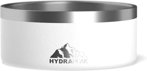 Hydrapeak Dog Bowl; Non Slip Stainless Steel; Water and Food Dish; Large Sized and Small Dogs; 32Oz 64Oz; Multiple Sizes; 4 Cup | White1