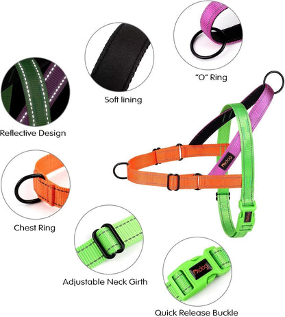 Didog No Pull Dog Harness for Large Dogs, Soft Padded Handle, Green, L | Quick Fit, Easy on and Off, Front Adjustable, Lightweight Vest, Colorful Reflective Strips, Easy for Walking and Training2