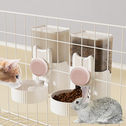 Kathson Rabbit Gravity Auto Feeder Set 35Oz Hanging Automatic Food Water Dispenser Cage Automatic Feeder Set for Rabbit Chinchilla Guinea Pig Hedgehog Ferret Kitty Puppy (Blue)8