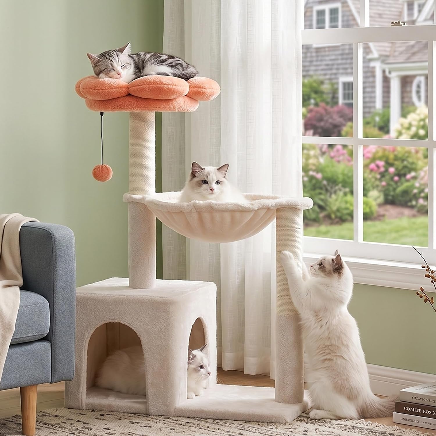 flower-cat-tree-34-cat-tower-with-scratching-post-big-hammock-forest-cat-tower-with-16-hammock-spacious-cat-house-34-scratching-post-removable-flower-bed-small-cat-tree-for-large-cats