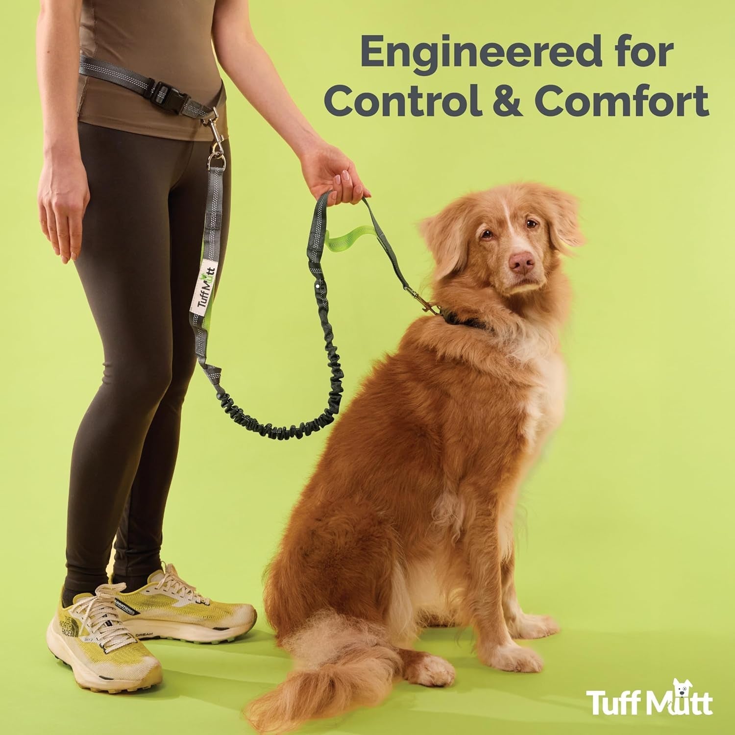 tuff-mutt-hands-free-dog-leash-for-walking-running-hiking-waist-leash-with-bungee-adjustable-belt-reflective-double-handle-design-for-large-medium-dogs