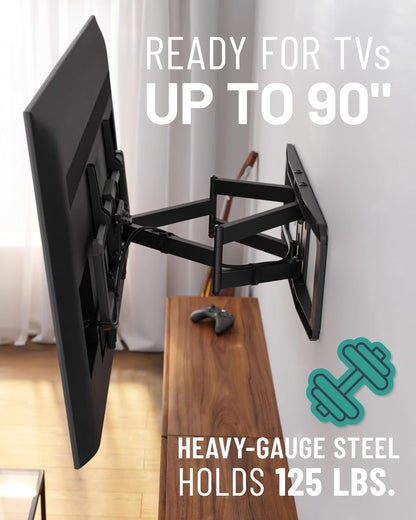 Maxmotion TV Wall Mount for Large Tvs 42" to 90" - Full Motion Has Smooth Swivel, Tilt, & Extension - Universal Design Works with Samsung, Vizio & More - Includes Hardware & Drill Template3