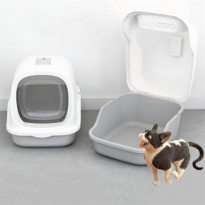 Dog Potty Training Toilet ﻿ Cat Litter Box Large Enclosed Toilet with Transparent Door Cover Splash-Proof Pet Supplies(A)6