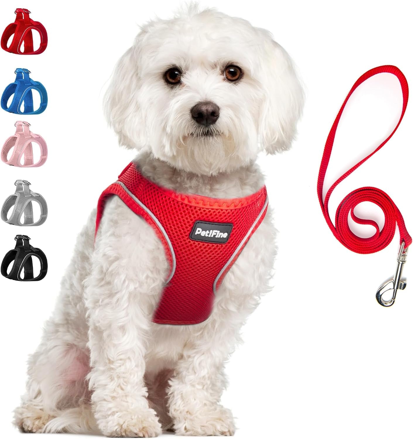 small-dog-harness-and-leash-set-breathable-step-in-puppy-cat-harness-xs-reflective-for-safe-easy-walking-soft-light-puppy-vest-escape-proof-no-pull-harness-for-dogs-all-weather-air-mesh-harness