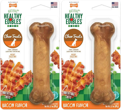 Nylabone Healthy Edibles Natural Dog Chews Long Lasting Roast Beef Flavor Treats for Dogs, Medium/Wolf (2 Count)12