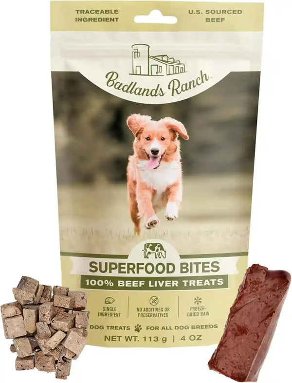 BADLANDS RANCH by Katherine Heigl – Superfood Bite Freeze-Dried Raw Beef Liver Dog Treats – High Protein Single-Ingredient Snacks for Training, Rewards & Daily Wellness1